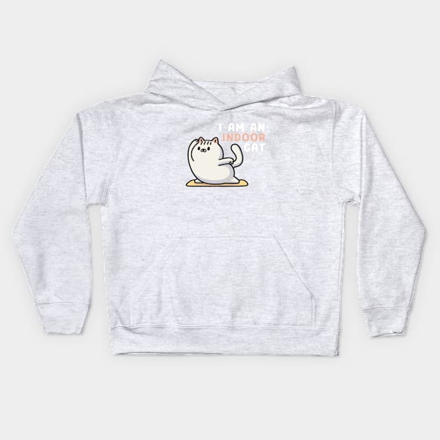 Indoor Person & Anti Social Gift! Funny Cute Indoor Cat Kids Hoodie by poppoplover